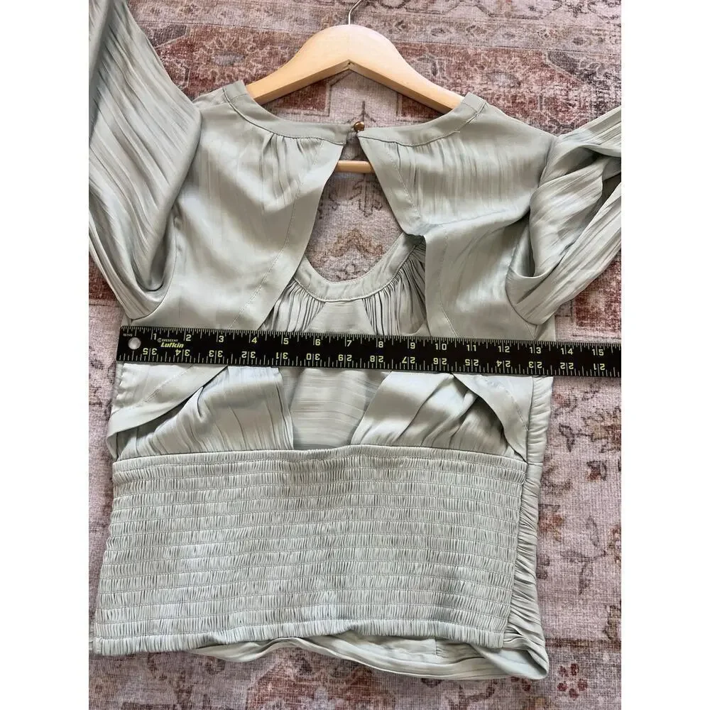 By Athropologie Blouson Sleeve Blouse Top Womens Size XXS NWT - Picture 5 of 10